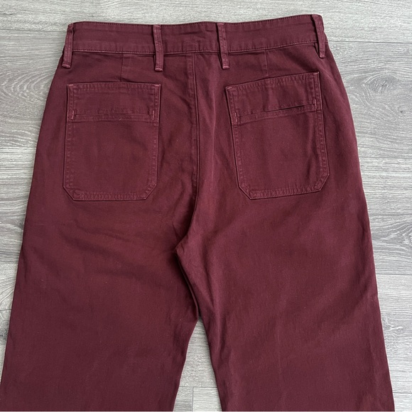 AMERICAN GIANT Womens Wide Leg Pants Size 12 Burgundy Rum Raisin Boho Retro 70s - Picture 6 of 8